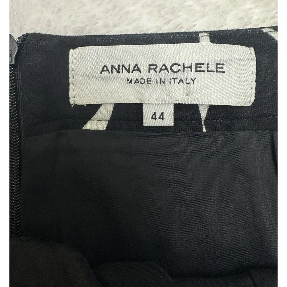 Anna Rachele Women's Floral Black & White Pencil Lined Midi Skirt Sz 8/44 Italy